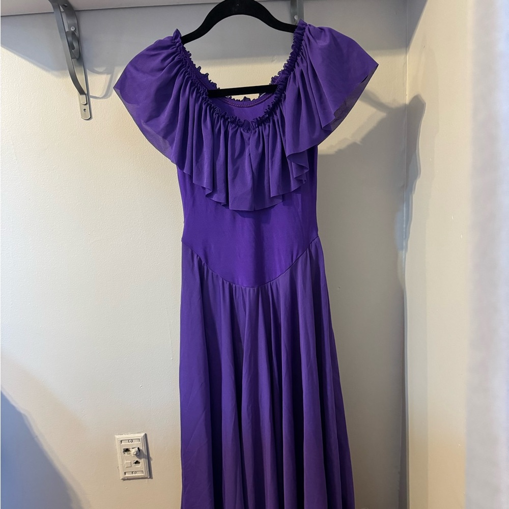 Purple Contemporary Long Dance Costume